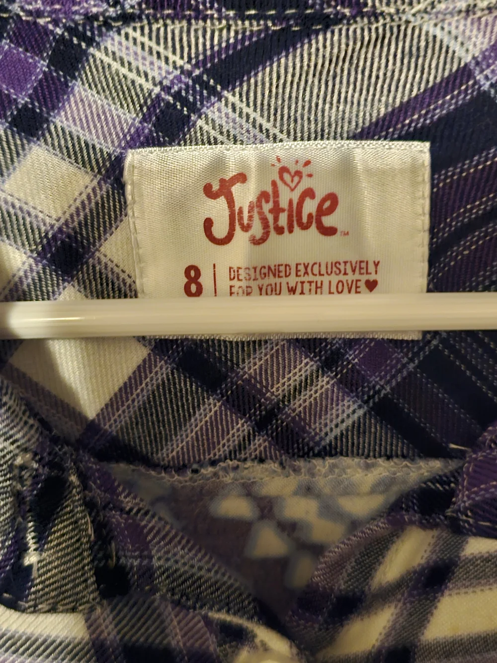 Justice Purple Plaid Button-Up Shirt